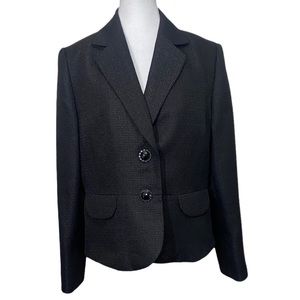 Evan Picone Black Textured Two-Button Blazer